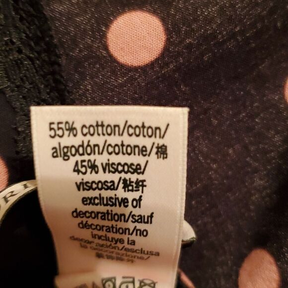 Victoria’s Secret Black Pink Polka-dots Crop Camisole Size Medium - Picture 8 of 8